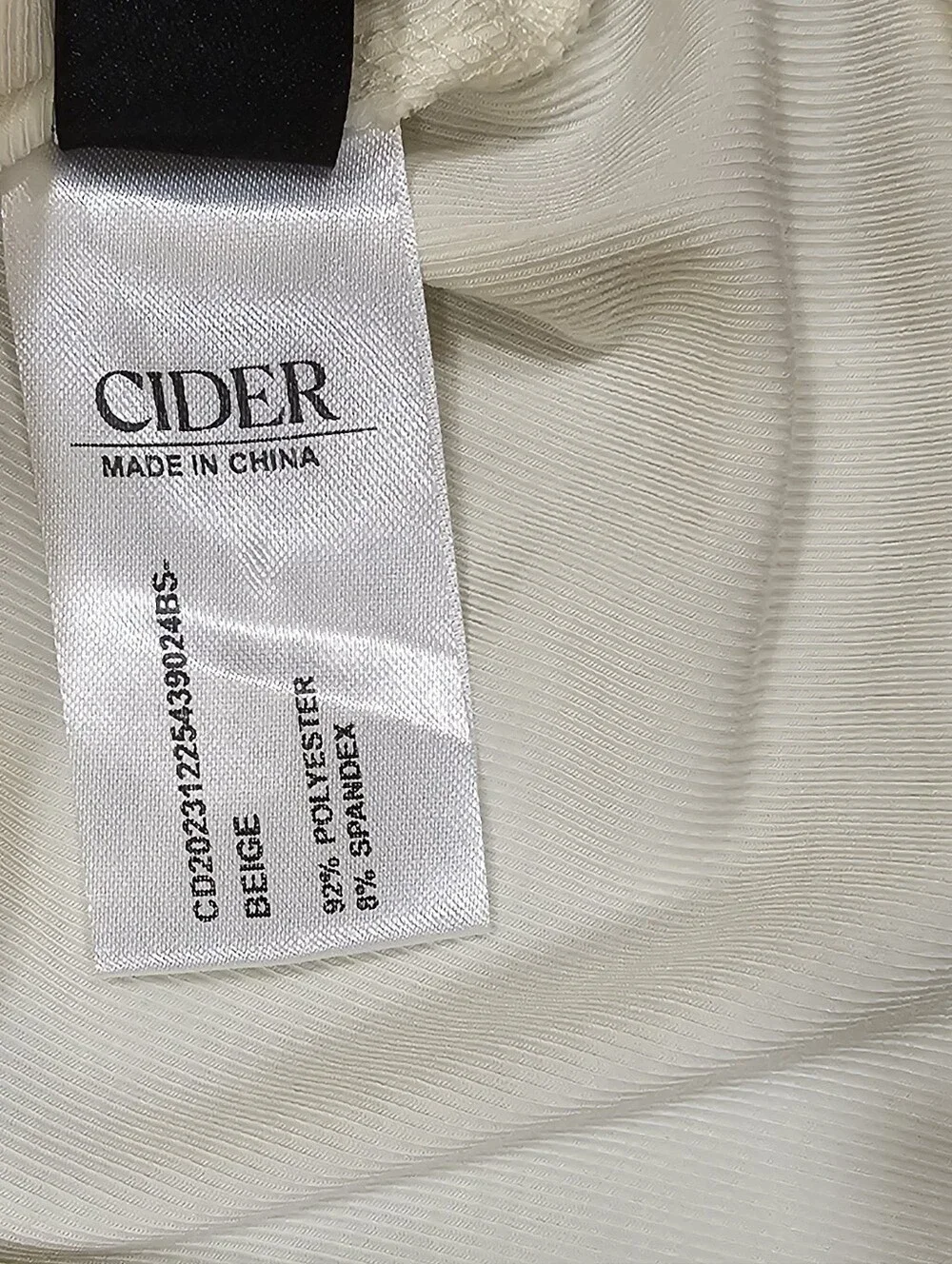 Cider Cream Satin Drape V-Neck Bandeau Bodysuit